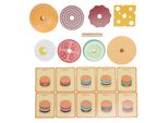 Set Da Gioco Per Cucinare Fast Food In Legno Composito, Forme Simpatiche, Favorisce La Coordinazione, Gioco Da Casetta Per Bambini, Hamburger