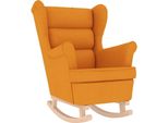 Vidaxl Sedia A Dondolo Giallo Scuro 74X90X102 Cm Tessuto