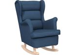 Vidaxl Sedia A Dondolo Blu 74X90X102 Cm Tessuto