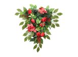 Ghirlanda Artificiale A Goccia, Ortensia Rossa Del Germoglio Del Tè, Decorazione Domestica Appesa