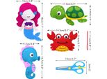Kit Di Cucito In Feltro Per Bambini, Set Di Feltro Per Animali Oceanici Fai Da Te, Set Di Cucito Per Principianti