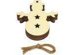 Inf Set Di Ornamenti Natalizi A Forma Di Pupazzo Di Neve Con Campanelle - Decorazioni Natalizie In Legno, 10 Pezzi