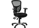Sedia Da Ufficio Ergonomica Girevole HG-0001, Base In Nylon, Braccioli Regolabili, Nero