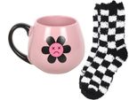 Something Different - Set Tazza/Calza "Sad Flower"" SD10630 (Taglia Unica) (Rosa/Nero)"