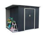 Casetta Da Giardino In Metallo Rojaplast Chester A 247X117 Cm Grigio