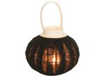 Home Styling Collection Giardino Lanterna Portacandele Con Inserto In Vetro Nero Decorativo 22X24 Cm