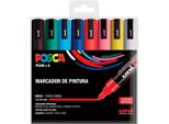 Set Di Pennarelli Uni-Ball Posca Basic PC-5M Colorati 8 Pezzi