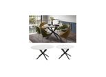 Vicco Esstisch Loyd Weiß Schwarz 120 X 76,5 Cm Ausziehbar