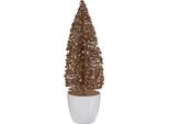 Albero Di Natale Piccolo In Plastica Bronzo Dorato 9 X 28 X 9 Cm