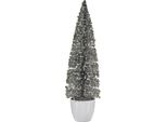 Albero Di Natale Grande 10 X 38 X 10 Cm Argento Bianco Plastica
