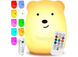 Luce Notturna A Led Rgb Dell'orsetto In Silicone