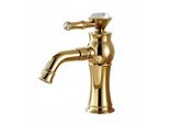 Miscelatore Per Lavabo Kran In Stile Retrò Gold Clara