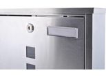 Cassetta Postale Moderna Formato A4 Con Coperchio Targhetta Porta Nome Scomparto Per Giornali Finestra Chiusura A Chiave 2 Chiavi Acciaio Inox Grigio 1187