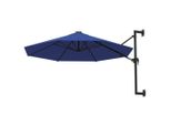Vidaxl Ombrellone Da Parete Con Asta In Metallo 300 Cm Blu