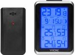 Stazione Meteorologica Con Orologio E Trasmettitore Esterno Virone WS-3, Temperatura E Umidità Interna Ed Esterna, Calendario, Sveglia, Alimentazione A Batteria