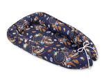Bozzolo Per Neonati, Bifacciale, Box, Fasciatoio, Premium Bobono - Acchiappasogni, Blu Navy