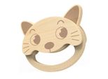 Gattino Con Sonaglio In Legno Iwood A Partire Da 6 Mesi