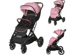 Passeggino Lorelli Storm, Passeggino Piccolo E Leggero, Solo 9,3 Kg, Passeggino Da Viaggio Compatto Fino A 22 Kg, Sistema Di Chiusura A Una Mano, Rosa