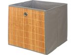 Kipit | Cestino Portaoggetti - Inserto Per Ripiano - 32 X 32 Cm - Grigio - Organizzatore Per Ripiano - Bambù