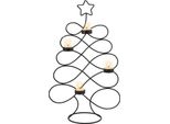 Albero Di Natale In Metallo Nero Portacandele 49 Cm