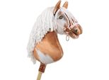 Cavallo Su Hobbyhorse Super Hobby Horse Premium - Cavallo Tobiano Marrone Con Criniera Bianca A3 - 5902366024100