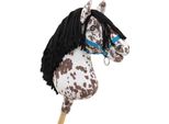 Cavallo Su Bastone Super Hobby Horse Premium - Cavallo Leopardo Marrone Con Criniera Nera A3 - 5902366024230