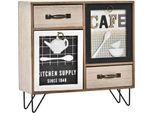 Organizzatore Multiuso Dkd Per La Casa Metallo Vetro Legno Mdf 30 X 10 X 29 Cm Cucina