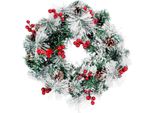 Ghirlanda Magichome Natale, Naturale, Con Pigne, 20X Led, Bianco Caldo, 3Xaa, 8 Funzioni, 30 Cm