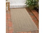 Tappeto Per Interni Ed Esterni In Iuta Dal Look Moderno Beige/Marrone Dimensioni - 80 X 150 Cm