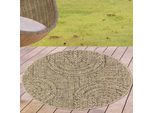 Tappeto Per Interni Ed Esterni In Juta Dai Colori Naturali Dimensioni - 80 Cm Rotondo