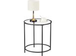 Vasagle Tavolino Rotondo, Tavolino, Tavolino In Vetro Temperato Con Struttura In Acciaio, Comodino, Soggiorno, Balcone, Nero