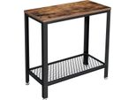Tavolino Vasagle, Comodino, Punto Divano, Con Ripiano A Griglia, Per Soggiorno, Camera Da Letto, Stile Industriale, Rustico Marrone E Nero