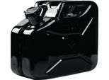 Tanica Carburante 10 L Nero Ral 9005 Lamiera D'acciaio 0,9 Mm L345Xl165Xh275Mm