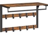 Vasagle Appendiabiti Da Parete, Con Ripiano, Scaffale Da Parete Con 10 Ganci Rimovibili, Scaffale Appeso, Montaggio A Parete, 2 Appendiabiti, Appendiabiti, Per Corridoio