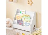 Sobuy Scaffale Montessori Per Bambini Con 4 Scomparti Aperti 1 Ripiano Scaffale Per Giocattoli Per La Camera Dei Bambini KMB32-K-W
