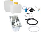 12V Mini Cucina Campeggio Camper Kit Tecnico Set Lavello 325X176X200Mm Novo Camp