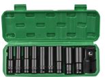 Set Di Bussole A Percussione Esagonale Da 1/2 Pollice Set Di 10 Pezzi Di Bussole Profonde Di Dimensioni Metriche Da 10-22 Mm E Adattatore Da 3/8 Di Pollice Per Materiale CR-V Con Scatola Rigida Di Conservazione