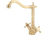 Rubinetto Del Bacino Breve Ottone Doppia Maniglia Acqua Calda Fredda Rubinetto Girevole Lavello Per Cucina Bagno