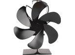 6 Lame Stufa Eco Fan Nero Resistente Alle Alte Temperature Autoavviante Risparmio Energetico Ventilatore Alimentato A Calore Per La Casa
