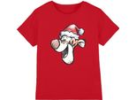 Disney - Maglietta Per Bambini, Disegno Natalizio TV26411 (116) (Rosso)