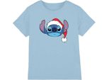 Lilo & Stitch - Maglietta Per Bambini, Disegno Natalizio TV26401 (116) (Azzurro)