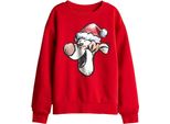 Disney - Felpa Per Bambini, Disegno Natalizio TV26429 (116) (Rosso)