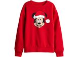 Disney - Felpa Per Bambini, Disegno Natalizio TV26388 (128) (Rosso)