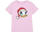Disney - Maglietta Per Bambini, Disegno Natalizio TV26403 (128) (Rosa)
