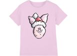 Disney - Maglietta Per Bambini, Disegno Natalizio TV26410 (116) (Rosa)