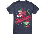 Star Wars: The Mandalorian - Maglietta "Joy To The Galaxy"" Per Uomo/Donna Unisex, Misto Poliestere-Cotone TV26437 (L) (Navy)"