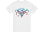 Superman - Maglietta Da Uomo/Donna Unisex, A Righe TV26451 (Xl) (Bianco)