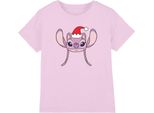 Lilo & Stitch - T-Shirt Per Bambini, Disegno Natalizio TV26408 (116) (Rosa)