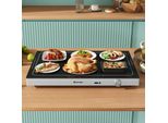 Costway 56,5X37 Cm Piastra Scaldavivande Elettrica, Scaldavivande Con Superficie In Vetro Temperato E Termostato Fino A 120℃, Scalda Buffet In Acciaio Inox