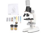 Set Microscopio Per Bambini, Led, 1200X, Con Vetrini Per Microscopio, Giocattolo Educativo Scientifico, Regalo Di Compleanno, Bianco